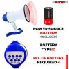 5 Core Megaphone Bullhorn Speaker 30W Bull Horn Battery Power Mini Cheer Megafono 800 Feet Range Loudspeaker w Siren Recording Ergonomic Handle for Co