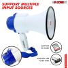 5 Core Megaphone Bullhorn Speaker 30W Bull Horn Battery Power Mini Cheer Megafono 800 Feet Range Loudspeaker w Siren Recording Ergonomic Handle for Co