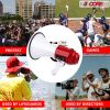 5 Core Megaphone Bullhorn Speaker 60W Professional Bull Horn Battery Power Cheer Megafono 1200 Ft Range Loudspeaker W Siren Recording Ergonomic Handle